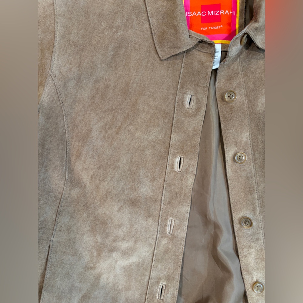 Isaac Mizrahi for Target Genuine Leather Suede Jacket Tan Size M - Picture 6 of 7
